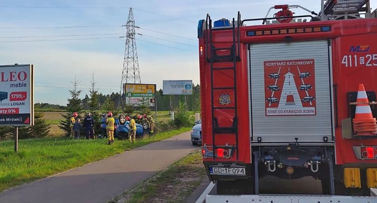 Dachowanie w Klawkowie. 31-latka ukarana mandatem. Aktualizacja!