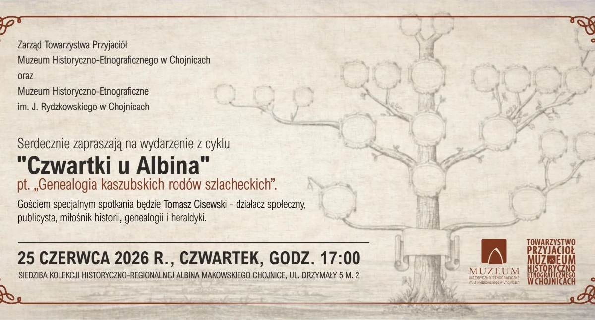Tomasz Cisewski ujawni w Chojnicach tajemnice kaszubskich rodów.