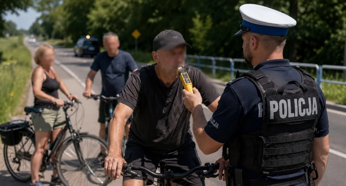 Jechali razem, wpadli razem! Ponad 2,5 promila u rowerzystki z Czerska
