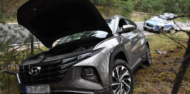 Auto zjechało z drogi (FOTO)