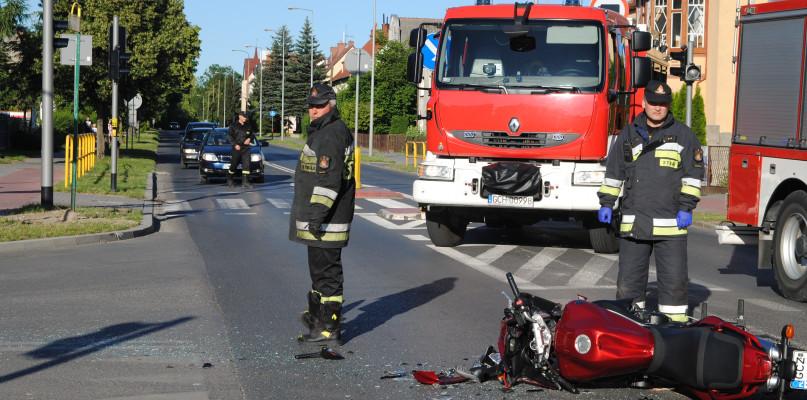 Zderzenie osobówki z motocyklem