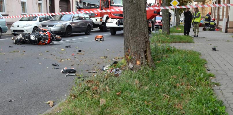 Motocyklista poszkodowany w wypadku (FOTO)