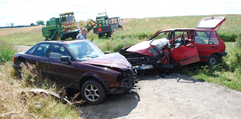 Wypadek na polnej drodze w Bukowej Górze
