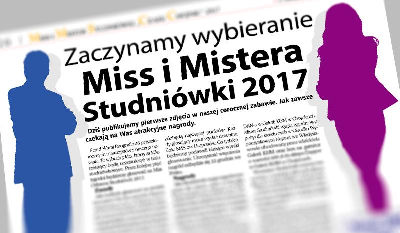 Zaczynamy wybieranie Miss i?Mistera Studniówki 2017