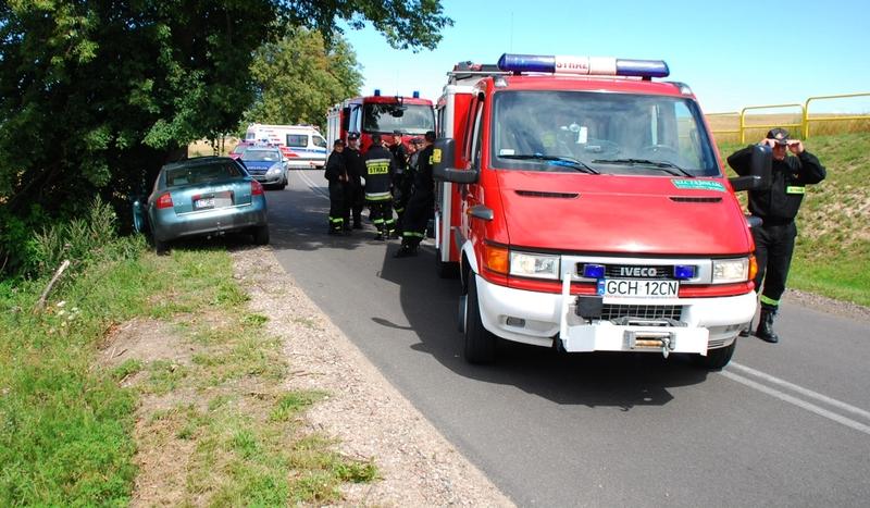 Audi uderzyło w drzewo pod Lichnowami (FOTO)