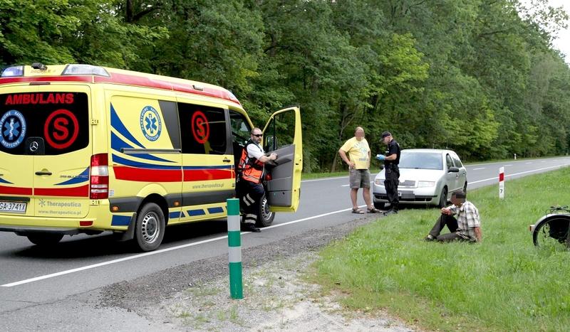 Wypadek rowerzysty na berlince w gminie Czersk (FOTO)