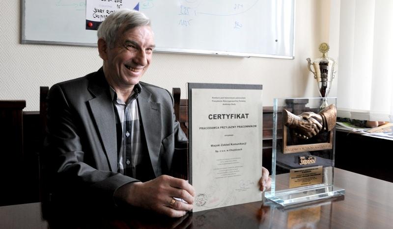Nagroda dla prezesa MZK w Chojnicach