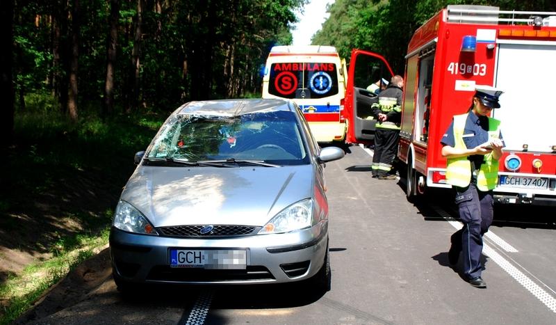 Dachowanie na drodze z Czerska do Karsina (FOTO)