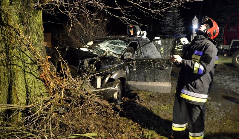 Samochód uderzył w drzewo w Ogorzelinach (ZDJĘCIA)