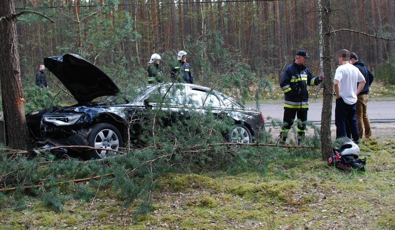 Audi uderzyło w drzewo (FOTO)