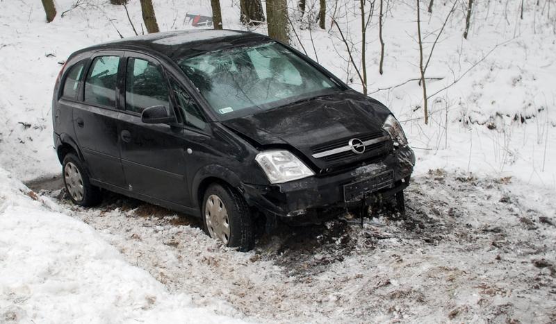 Opel wypadł z drogi pod Czerskiem (FOTO)