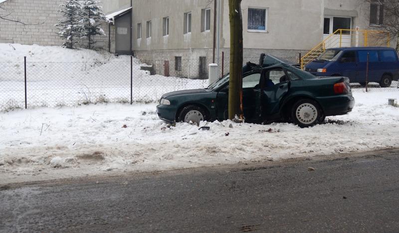 Samochód wjechał w drzewo. Pasażerem było dziecko (FOTO)