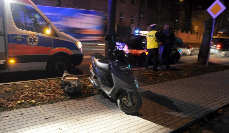 Przewrócił się na skuterze