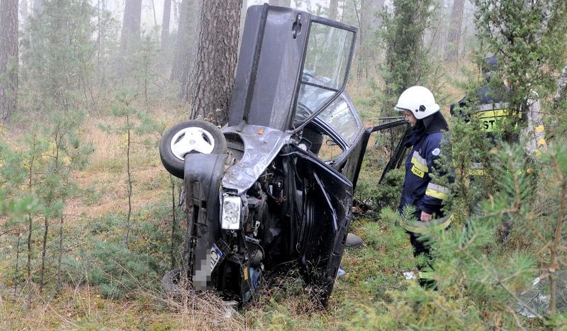 Wypadł z drogi po pijanemu (GALERIA)