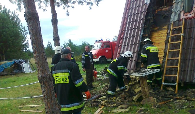 Ogień w domu letniskowym we Wiecku