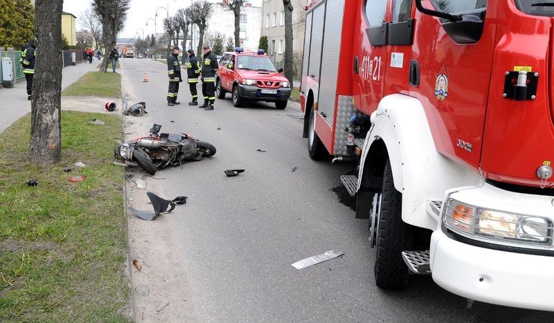 Motorowerzysta w szpitalu (AKTUALIZACJA, ZDJĘCIA)