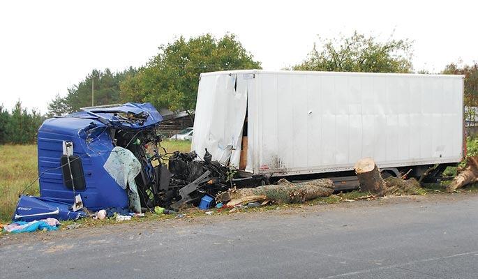 Samochód wyrwał drzewo z korzeniami