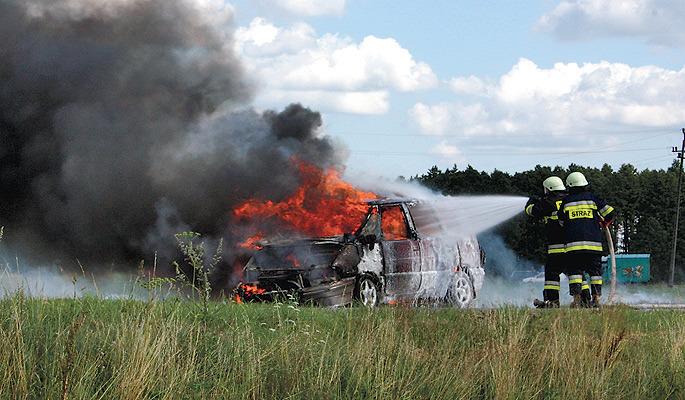 Wracał od mechanika i zapalił mu się samochód