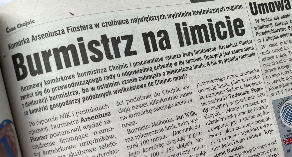 Z archiwum Czasu Chojnic: Burmistrz może pogadać za 800 zł