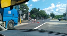 Potrącenie rowerzysty na skrzyżowaniu na Tucholskiej z Gdańską