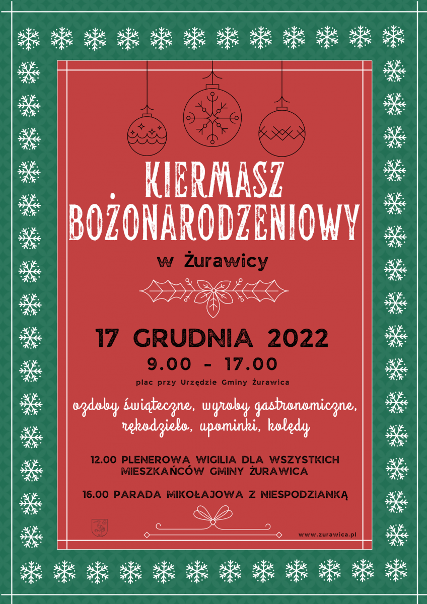 Zapraszamy na 2. Kiermasz Bożonarodzeniowy w Żurawicy. Będzie się działo!