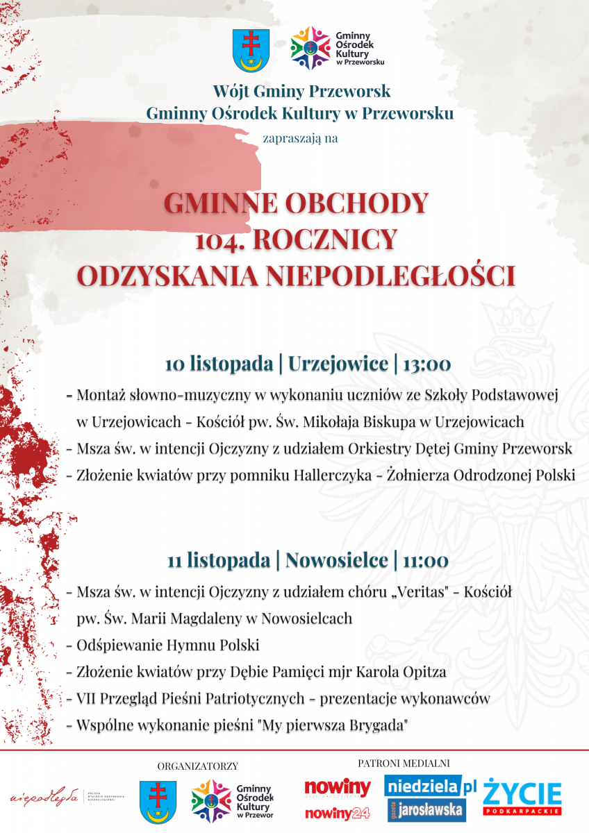 Uczczą 104. rocznicę odzyskania niepodległości