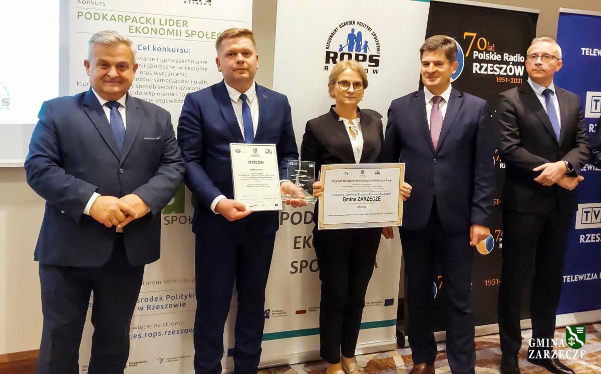 Gmina Zarzecze z tytułem „Samorząd przyjazny ekonomii społecznej”