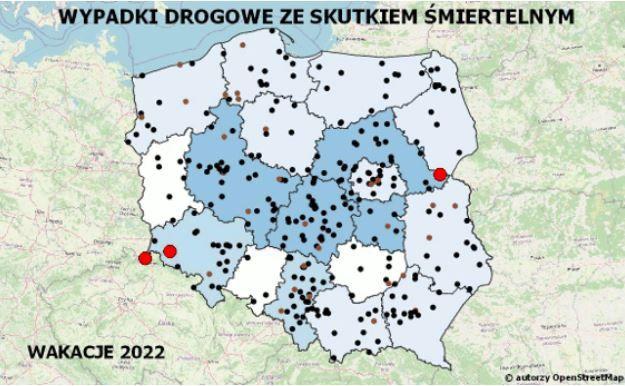 Policyjna mapa wypadków drogowych