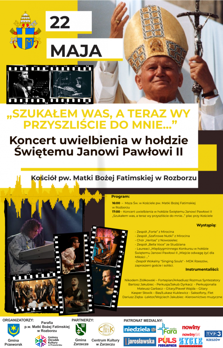 W niedzielę koncert uwielbienia w hołdzie Świętemu Janowi Pawłowi II 