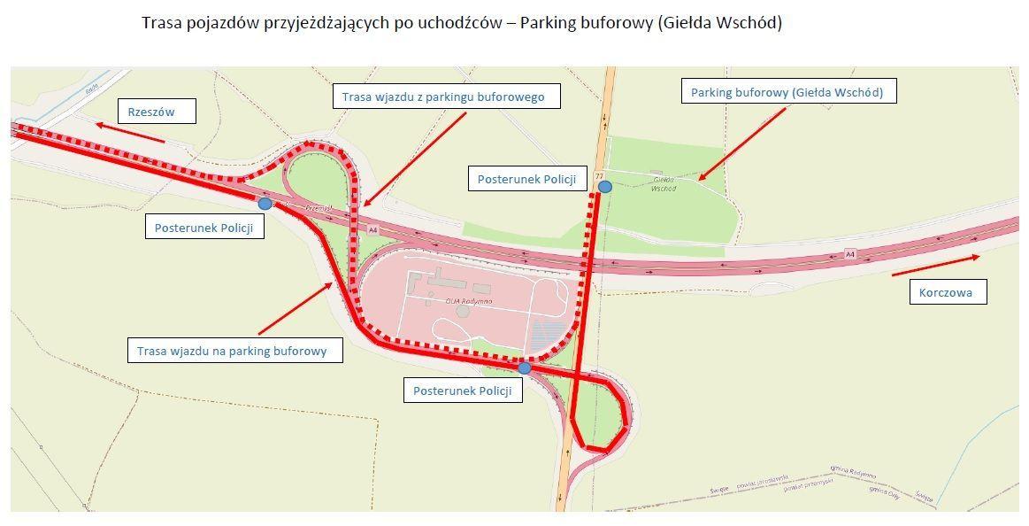 Na podkarpackim odcinku autostrady A4 utworzono korytarz humanitarny