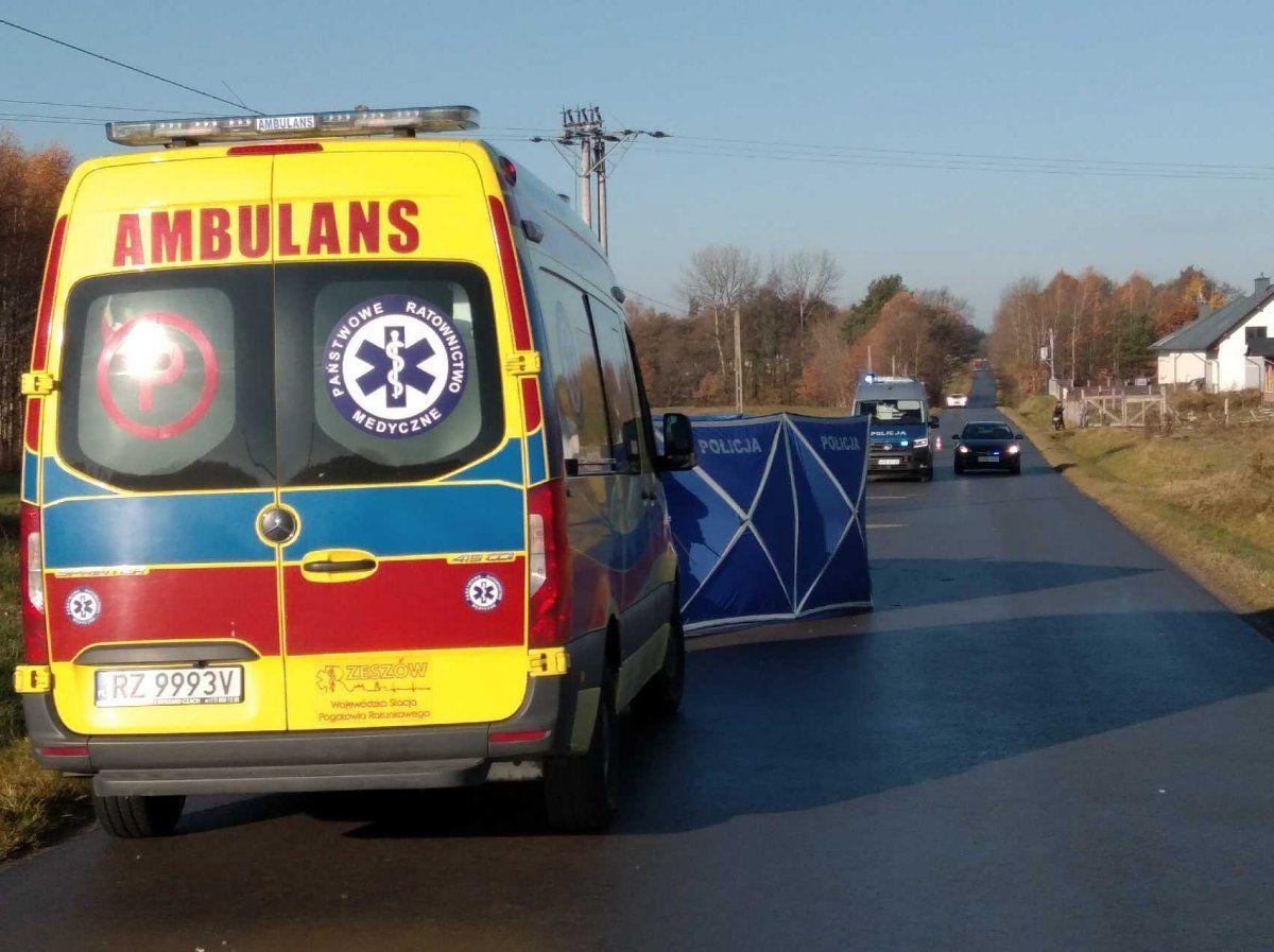 Budy Głogowskie: Tragiczny wypadek. Nie żyje rowerzysta