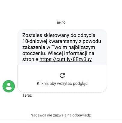 Uwaga na fałszywe SMS-y o kwarantannie!