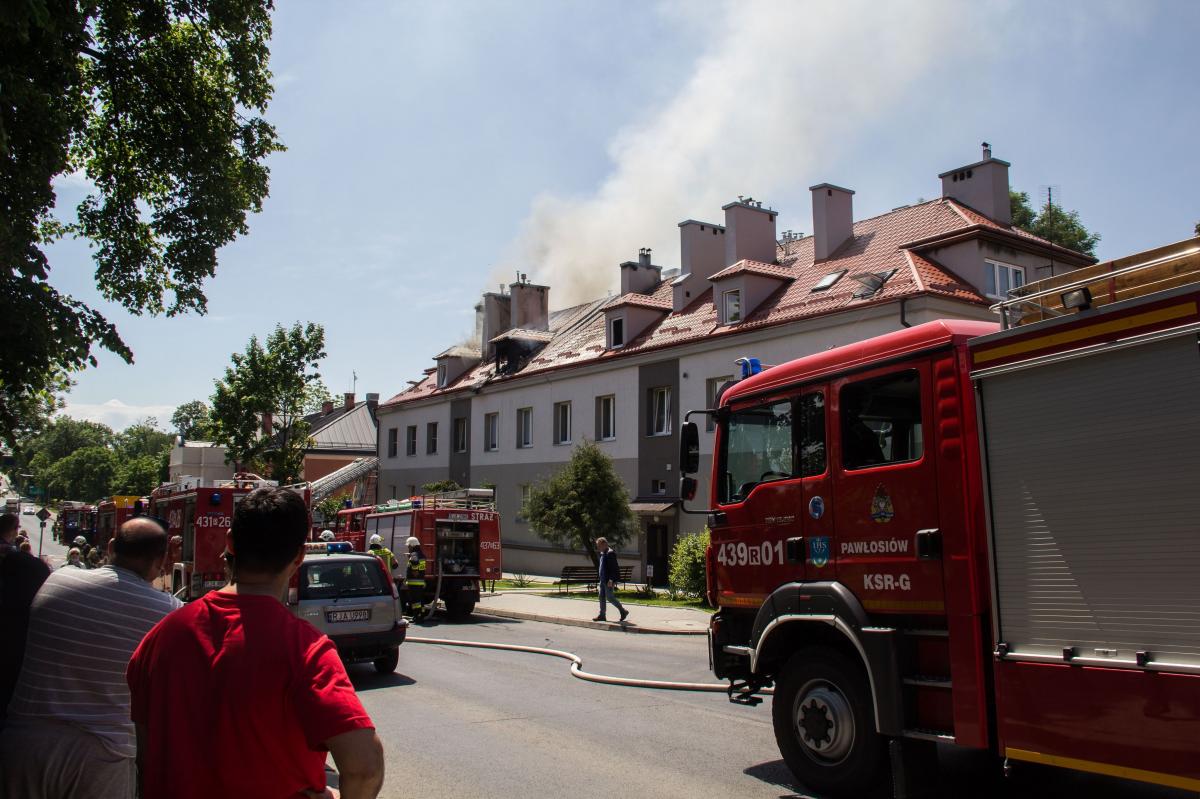 Spłonął strych budynku przy Lwowskiej 14