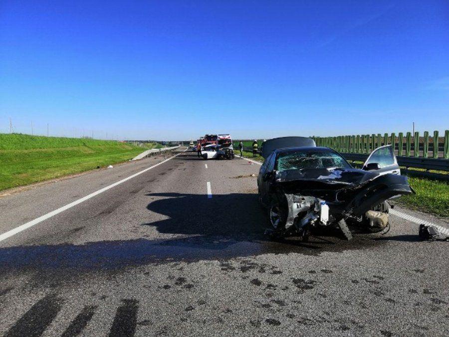 Zderzenie bmw z audi na autostradzie A4 koło Jarosławia