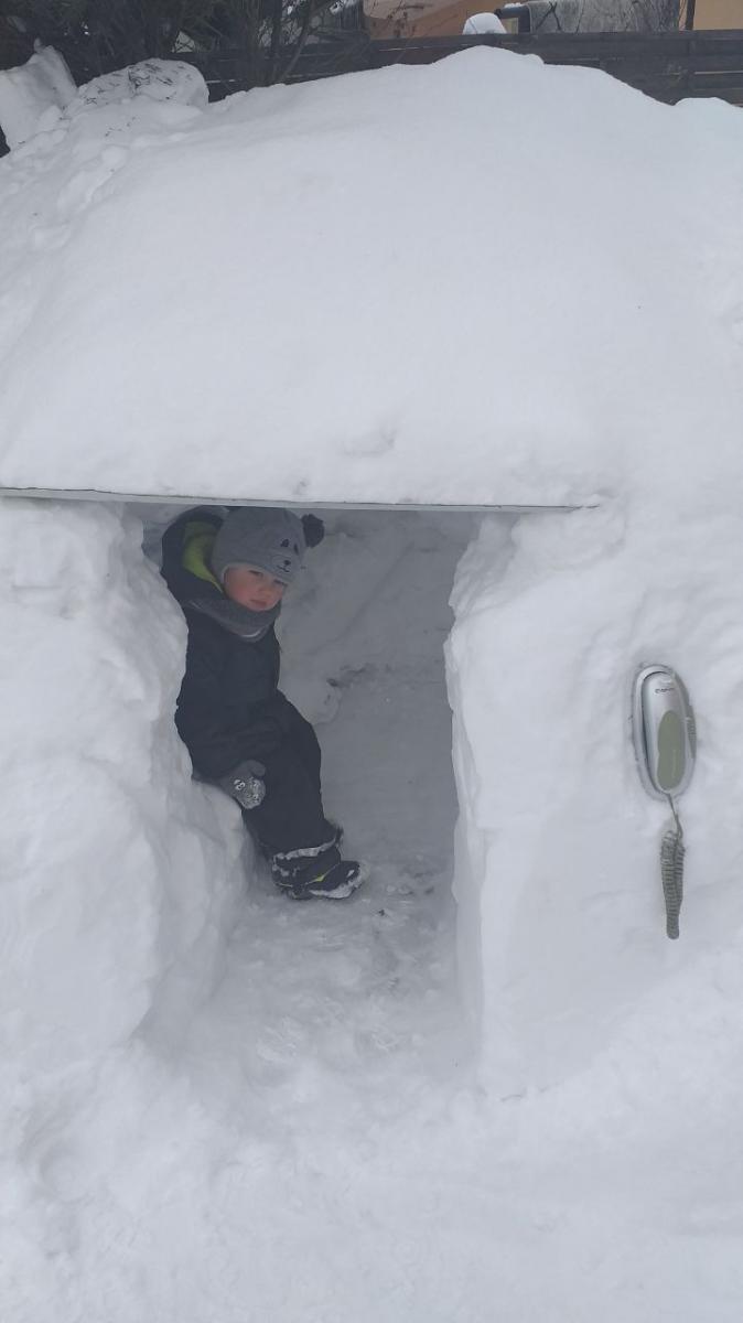 Śniegowe igloo na Dworskiego