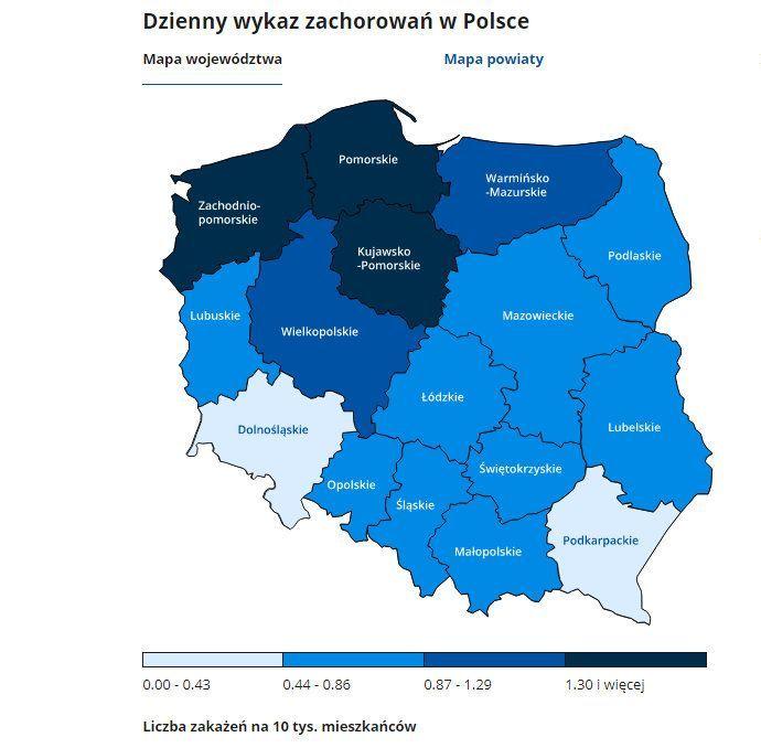 Ani jednego zgonu wśród zakażonych na Podkarpaciu. Ani jednego nowego zakażenia w pow. przemyskim