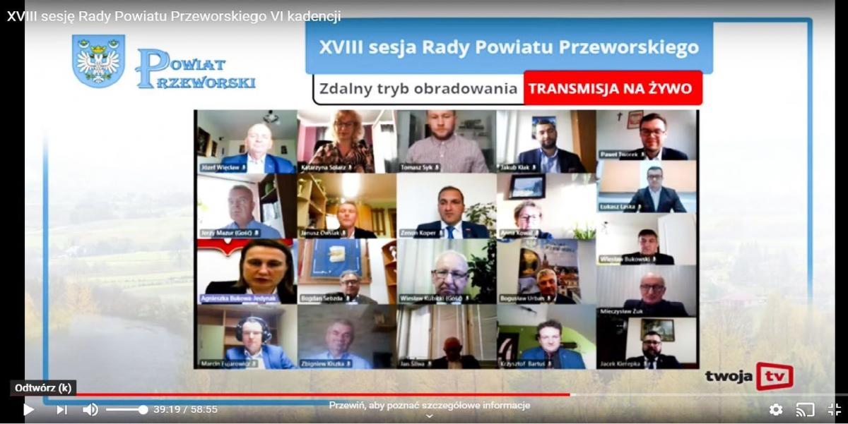 Rada powiatu po raz pierwszy zdalnie