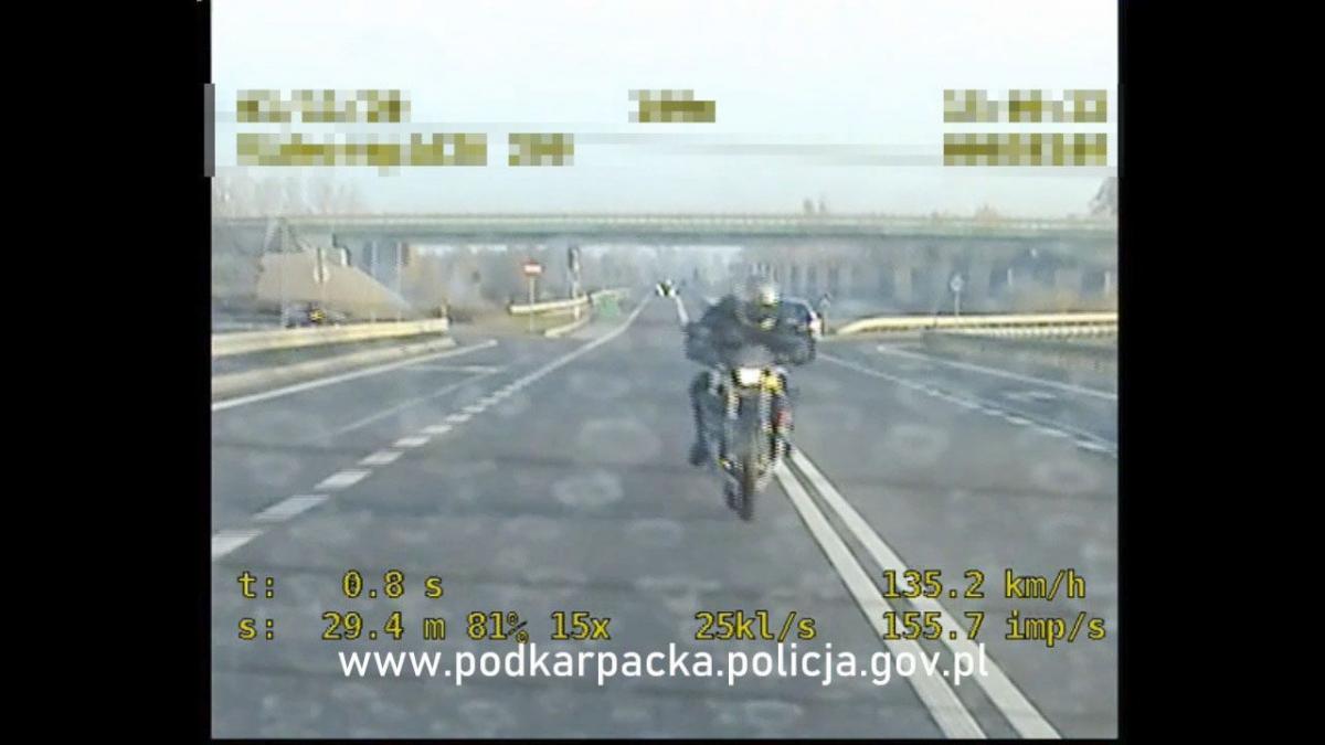 Motocyklista wyprzedził nieoznakowany radiowóz na podwójnej linii ciągłej