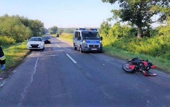 Zderzenie motorowerzysty z audi w Adamówce [ZDJĘCIA]