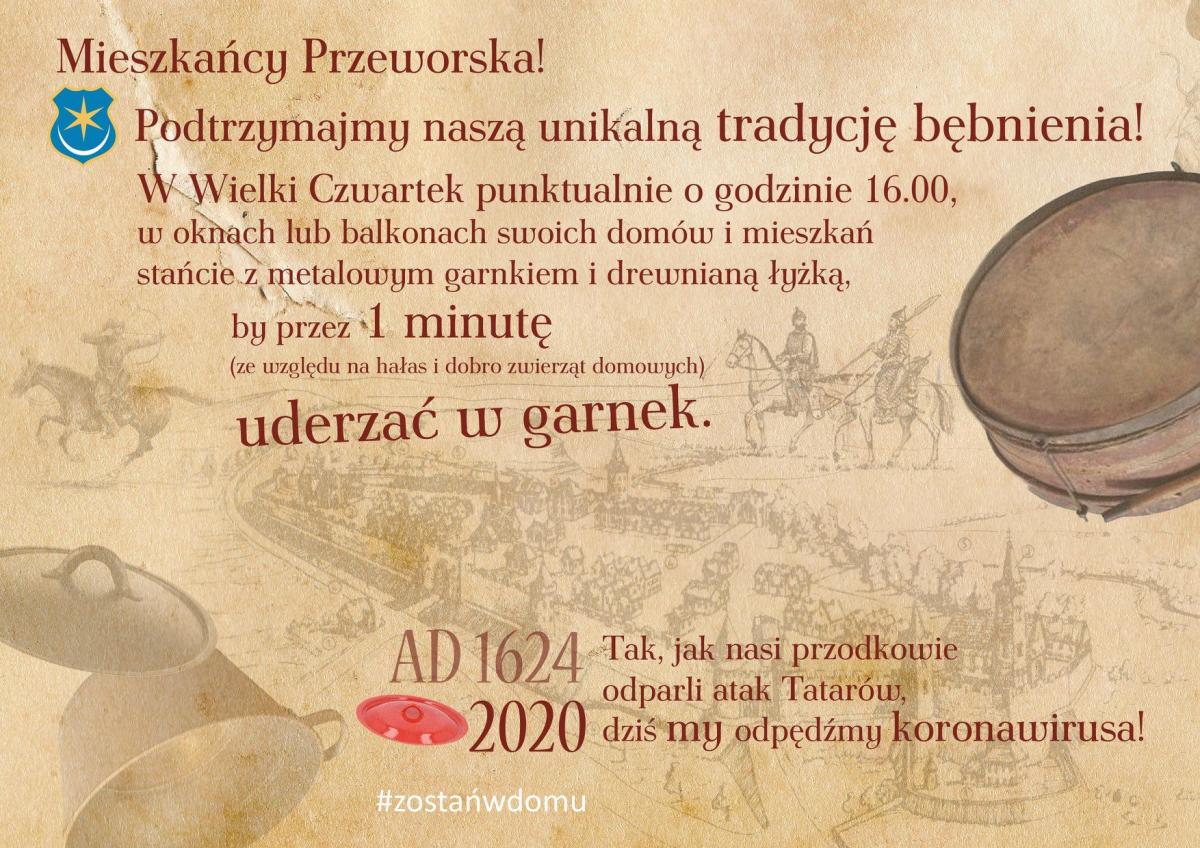 Tak jak kiedyś odpędzili Tatarów, będą odpędzać epidemię – wielkanocne bębnienie w Przeworsku