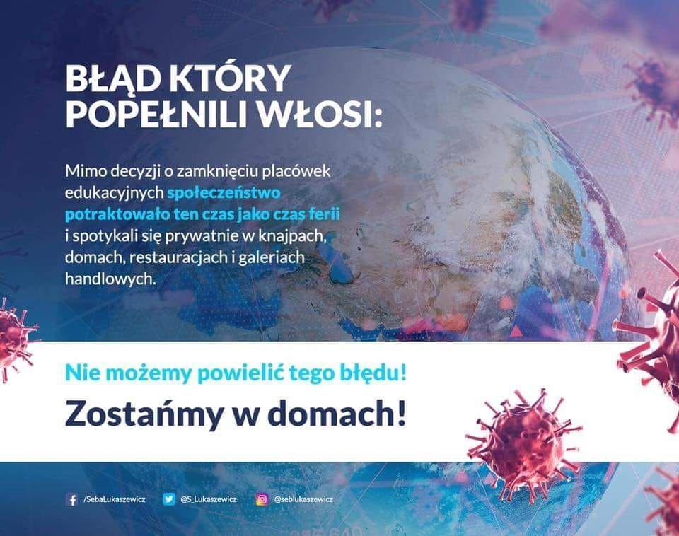 Koronawirus: Uczniu! Zostań w domu!