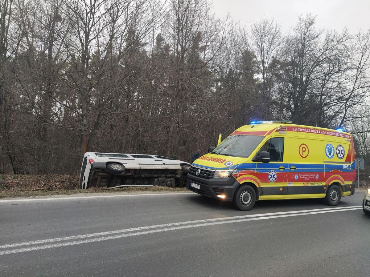 Bus z dziećmi wpadł do rowu [ZDJĘCIA]