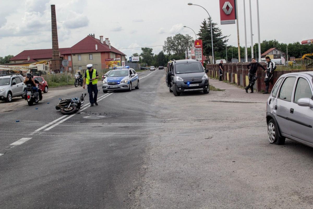Wypadek z udziałem motocyklisty