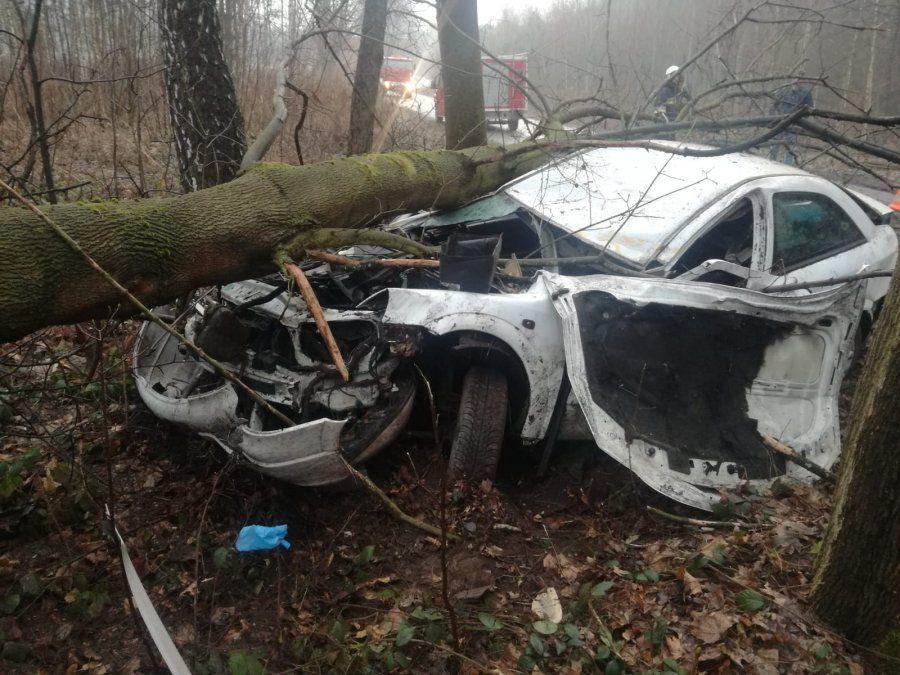 Opel wylądował w rowie i został wyrzucony w powietrze. Kierowca przesadził z prędkością 