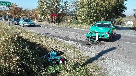 Motocyklista ranny w wypadku