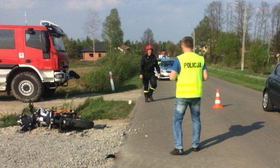 15-letni motocyklista zderzył się z ciągnikiem [ZDJĘCIA]