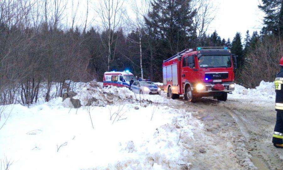 Wypadek przy załadunku drewna