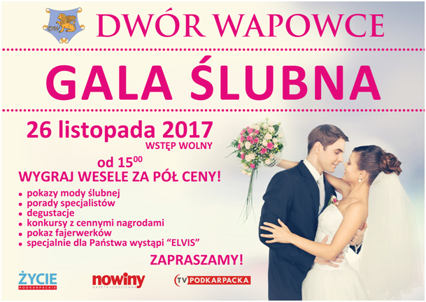 Gala ślubna w Dworze Wapowce. Wygraj WESELE za pół ceny!
