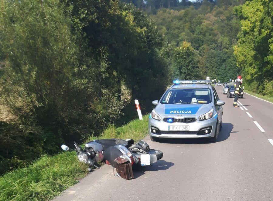 Zderzenie skutera z ciężarówką w Korytnikach [ZDJĘCIA]