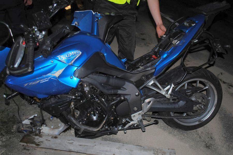 Wypadek dwóch motocykli i bmw w Czerwonej Woli